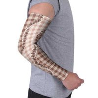 Beige Hawaii Palaka Arm Sleeves Hawaiian Pikake Lei LT05 - Polynesian Pride