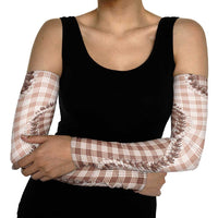Beige Hawaii Palaka Arm Sleeves Hawaiian Pikake Lei LT05 - Polynesian Pride