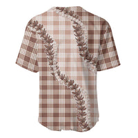 Beige Hawaii Palaka Baseball Jersey Hawaiian Pikake Lei LT05 - Polynesian Pride