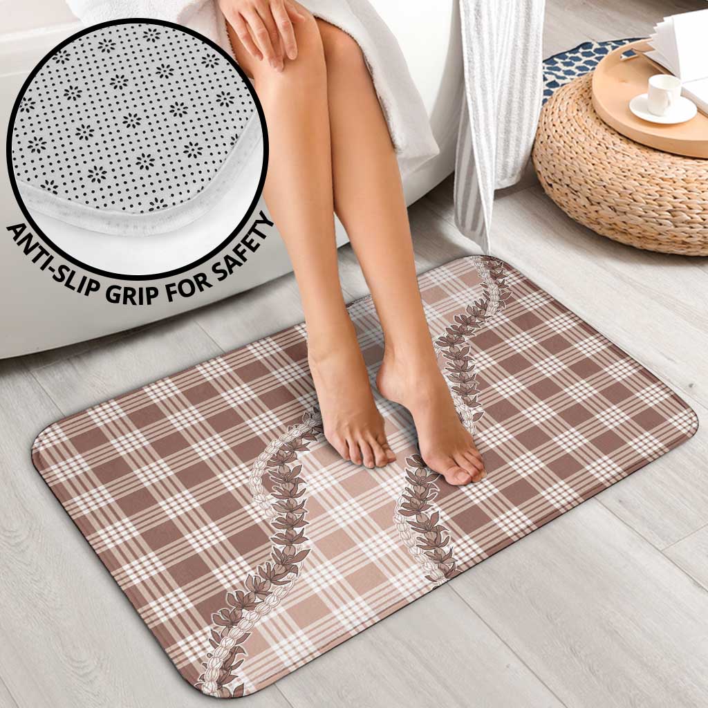 Beige Hawaii Palaka Bathroom Set Hawaiian Pikake Lei LT05 - Polynesian Pride