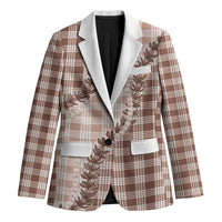 Beige Hawaii Palaka Blazer Hawaiian Pikake Lei LT05 Unisex Beige - Polynesian Pride