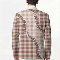 Beige Hawaii Palaka Blazer Hawaiian Pikake Lei LT05 - Polynesian Pride