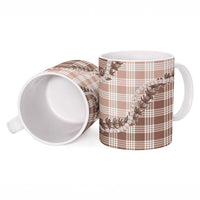 Beige Hawaii Palaka Ceramic Mug Hawaiian Pikake Lei LT05 - Polynesian Pride