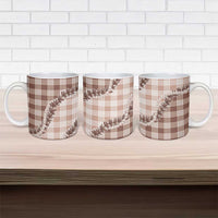 Beige Hawaii Palaka Ceramic Mug Hawaiian Pikake Lei LT05 - Polynesian Pride