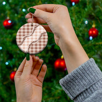 Beige Hawaii Palaka Ceramic Ornament Hawaiian Pikake Lei