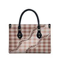 Beige Hawaii Palaka Leather Bag Hawaiian Pikake Lei LT05 - Polynesian Pride