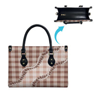 Beige Hawaii Palaka Leather Bag Hawaiian Pikake Lei LT05 - Polynesian Pride