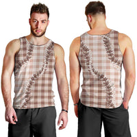 Beige Hawaii Palaka Men Tank Top Hawaiian Pikake Lei LT05 - Polynesian Pride