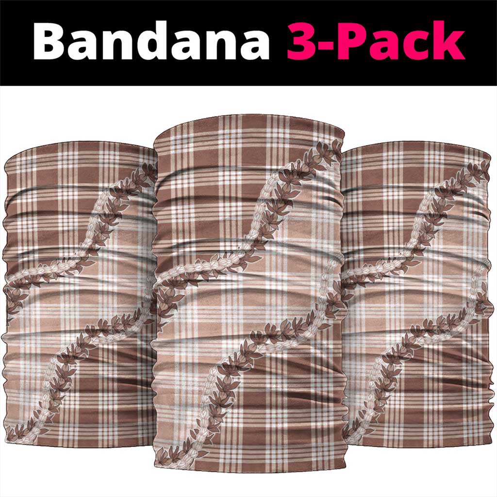 Beige Hawaii Palaka Neck Gaiter Hawaiian Pikake Lei LT05 package One Size: 25*50cm Beige - Polynesian Pride