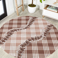 Beige Hawaii Palaka Round Carpet Hawaiian Pikake Lei LT05 Beige - Polynesian Pride