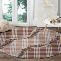 Beige Hawaii Palaka Round Carpet Hawaiian Pikake Lei LT05 - Polynesian Pride