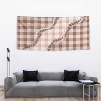 Beige Hawaii Palaka Tapestry Hawaiian Pikake Lei LT05 - Polynesian Pride