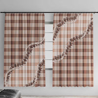 Beige Hawaii Palaka Window Curtain Hawaiian Pikake Lei LT05 With Hooks Beige - Polynesian Pride