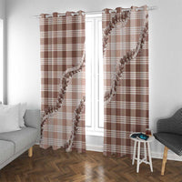 Beige Hawaii Palaka Window Curtain Hawaiian Pikake Lei LT05 With Grommets Beige - Polynesian Pride