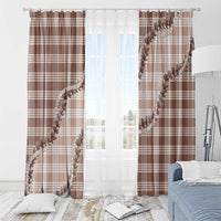 Beige Hawaii Palaka Window Curtain Hawaiian Pikake Lei LT05 - Polynesian Pride