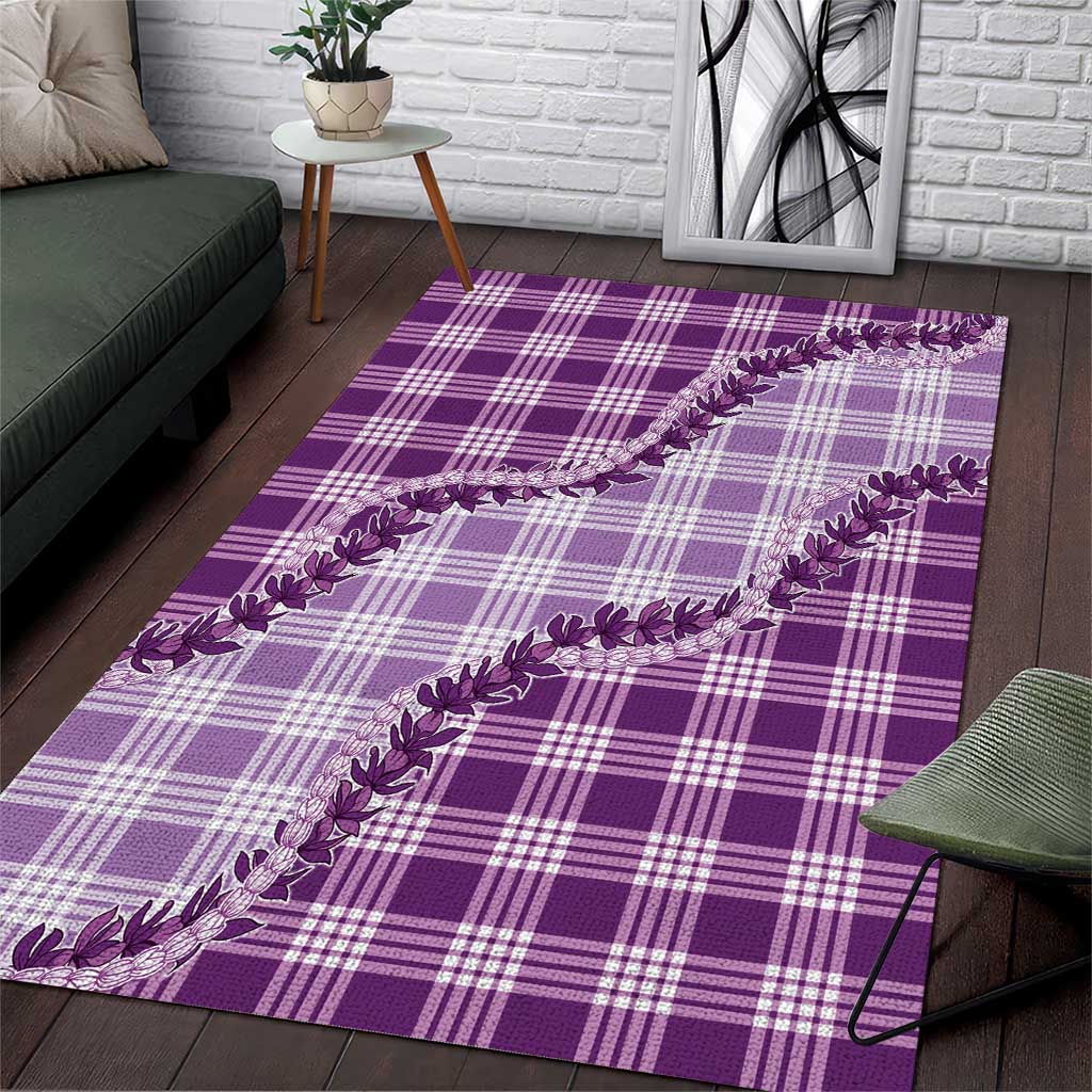 Violet Hawaii Palaka Area Rug Hawaiian Pikake Lei LT05 Violet - Polynesian Pride