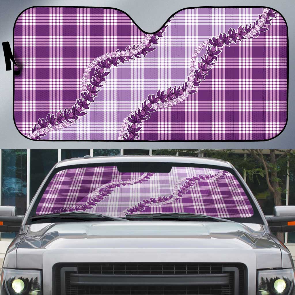 Violet Hawaii Palaka Auto Sun Shade Hawaiian Pikake Lei LT05 Violet - Polynesian Pride