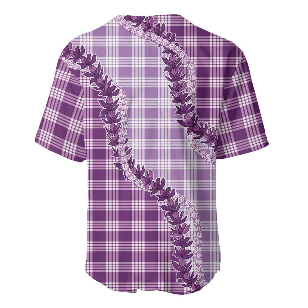 Violet Hawaii Palaka Baseball Jersey Hawaiian Pikake Lei LT05 - Polynesian Pride