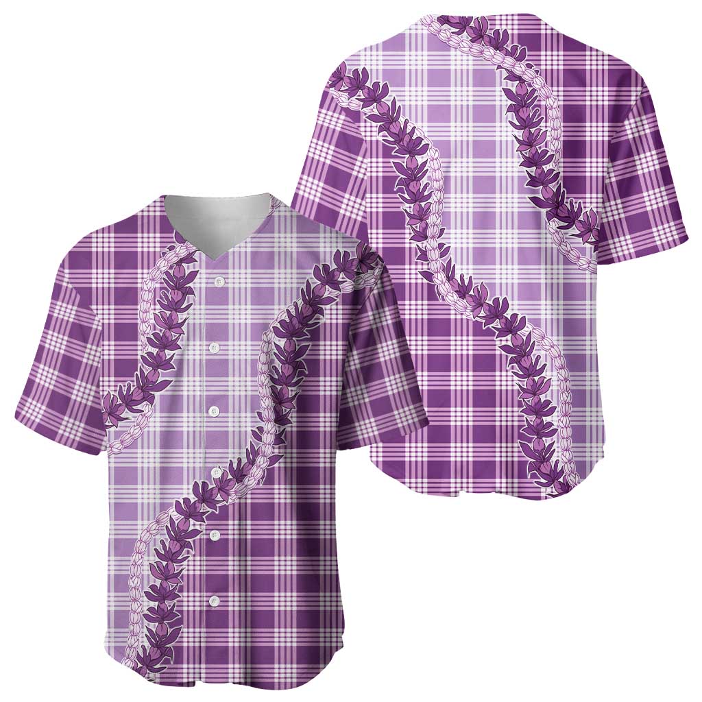 Violet Hawaii Palaka Baseball Jersey Hawaiian Pikake Lei LT05 - Polynesian Pride