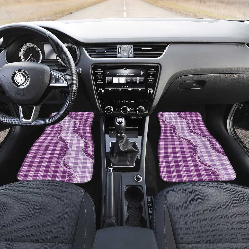 Violet Hawaii Palaka Car Mats Hawaiian Pikake Lei LT05 Set 2pcs - Front Violet - Polynesian Pride