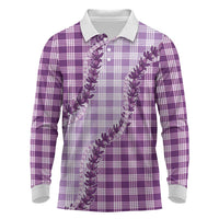 Violet Hawaii Palaka Long Sleeve Polo Shirt Hawaiian Pikake Lei LT05 Violet - Polynesian Pride