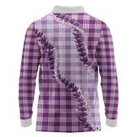 Violet Hawaii Palaka Long Sleeve Polo Shirt Hawaiian Pikake Lei LT05 - Polynesian Pride