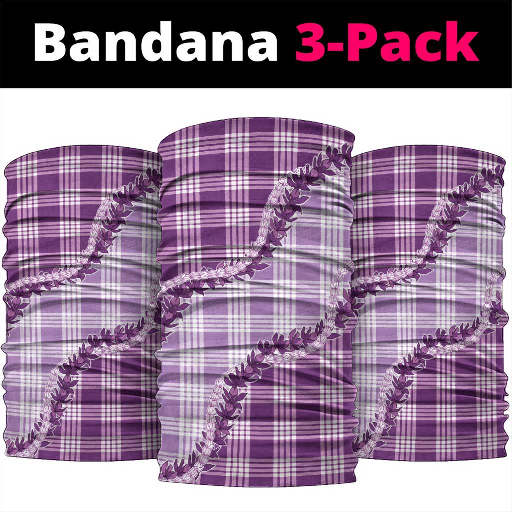 Violet Hawaii Palaka Neck Gaiter Hawaiian Pikake Lei LT05 package One Size: 25*50cm Violet - Polynesian Pride