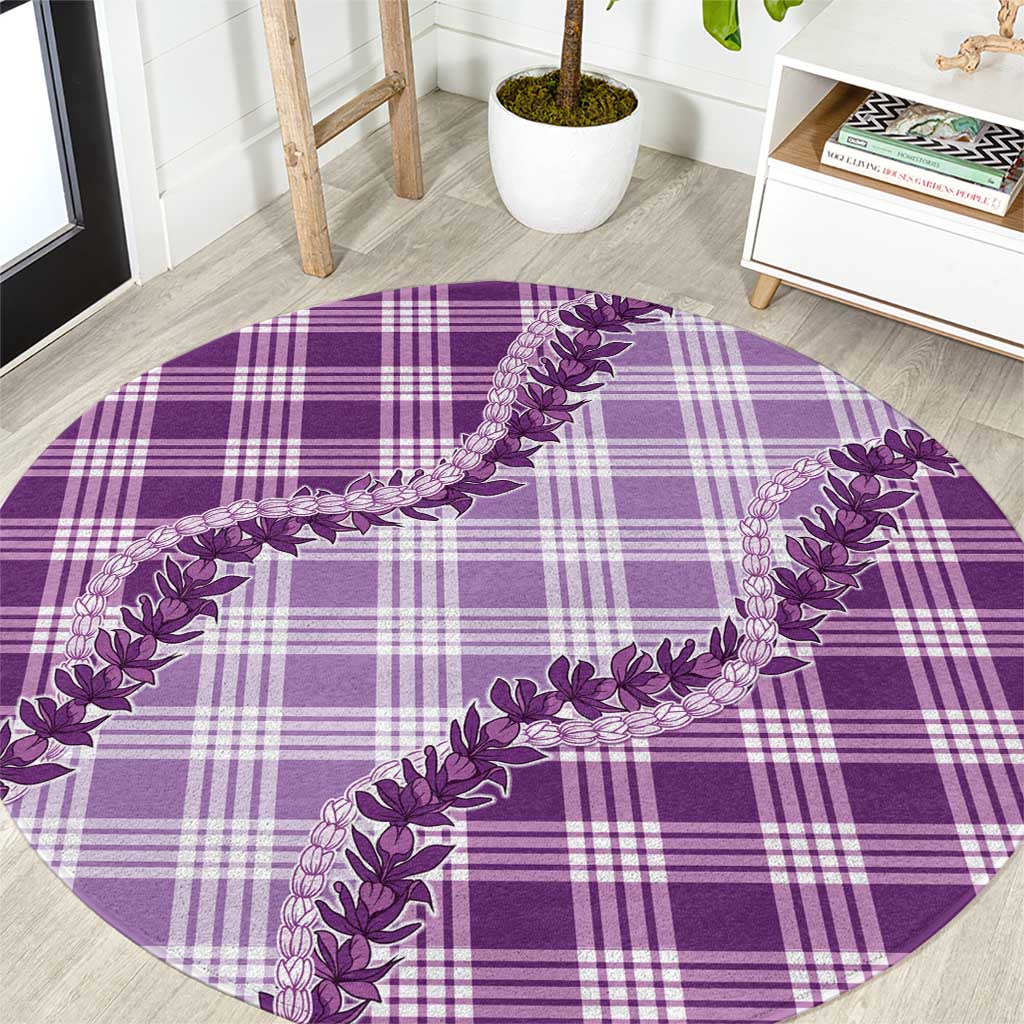 Violet Hawaii Palaka Round Carpet Hawaiian Pikake Lei LT05 Violet - Polynesian Pride