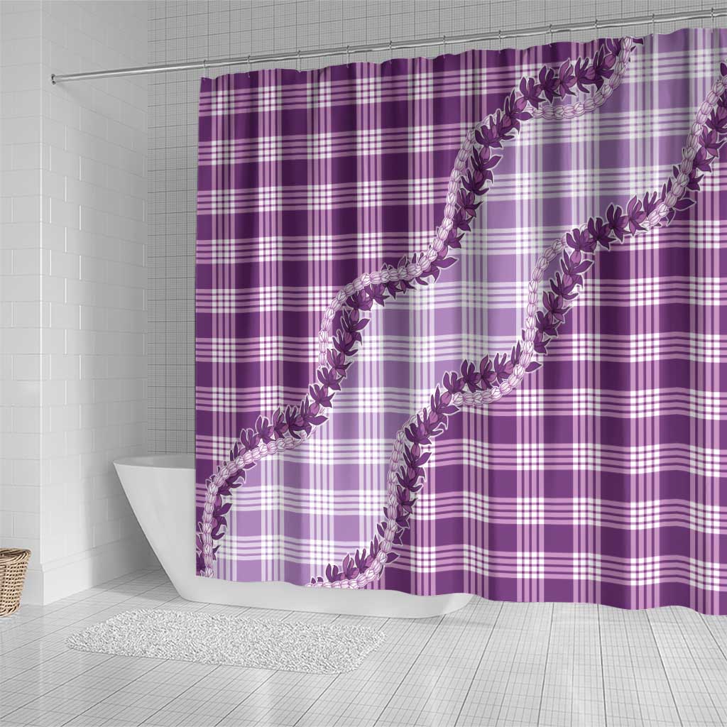 Violet Hawaii Palaka Shower Curtain Hawaiian Pikake Lei LT05 - Polynesian Pride