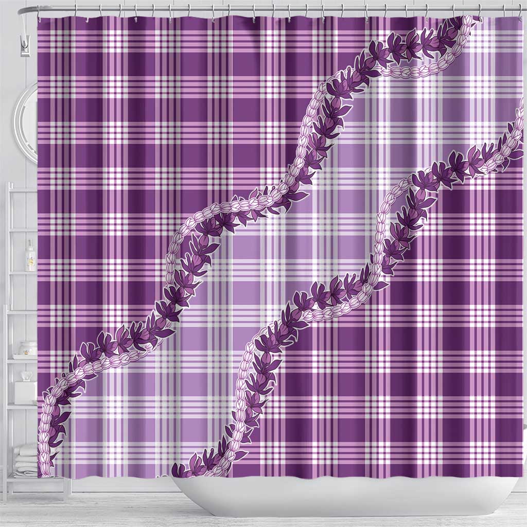 Violet Hawaii Palaka Shower Curtain Hawaiian Pikake Lei LT05 - Polynesian Pride