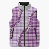 Violet Hawaii Palaka Sleeveless Puffer Jacket Hawaiian Pikake Lei LT05 Unisex Violet - Polynesian Pride