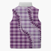 Violet Hawaii Palaka Sleeveless Puffer Jacket Hawaiian Pikake Lei LT05 - Polynesian Pride