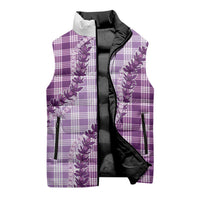 Violet Hawaii Palaka Sleeveless Puffer Jacket Hawaiian Pikake Lei LT05 - Polynesian Pride