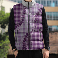 Violet Hawaii Palaka Sleeveless Puffer Jacket Hawaiian Pikake Lei LT05 - Polynesian Pride