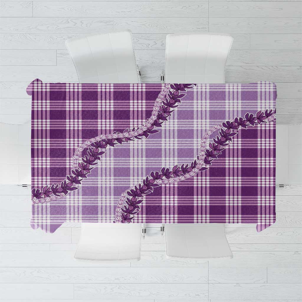 Violet Hawaii Palaka Tablecloth Hawaiian Pikake Lei LT05 Violet - Polynesian Pride
