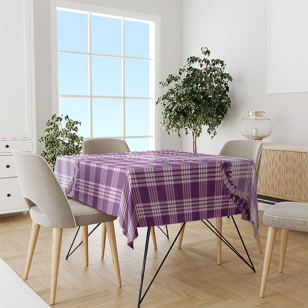 Violet Hawaii Palaka Tablecloth Hawaiian Pikake Lei LT05 - Polynesian Pride
