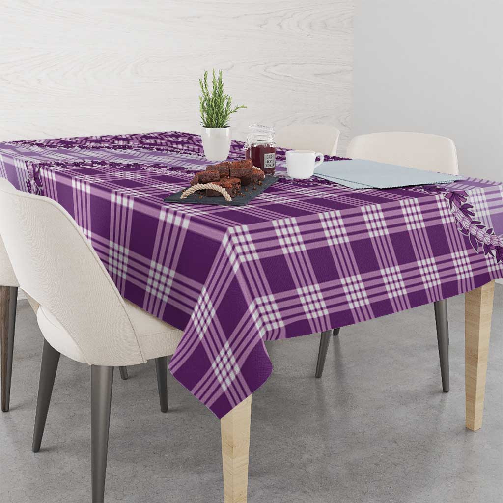 Violet Hawaii Palaka Tablecloth Hawaiian Pikake Lei LT05 - Polynesian Pride