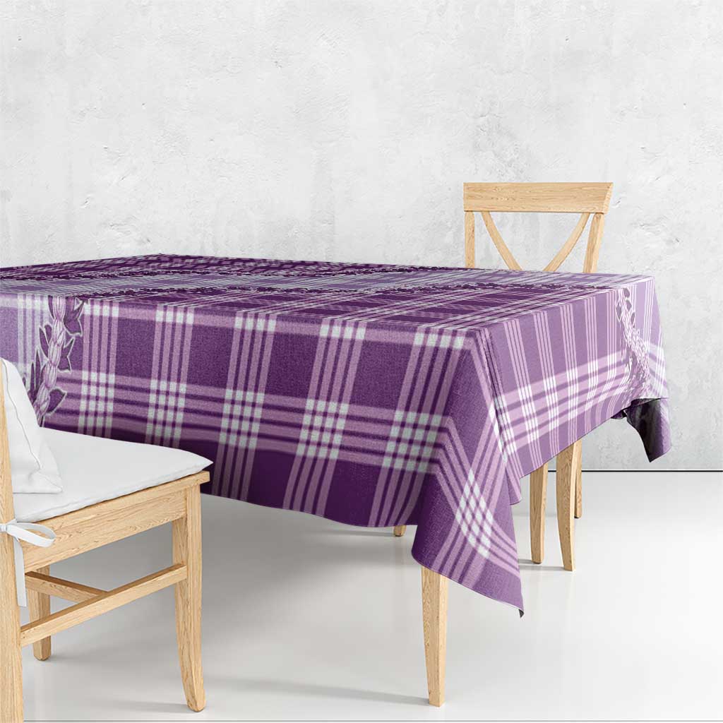 Violet Hawaii Palaka Tablecloth Hawaiian Pikake Lei LT05 - Polynesian Pride