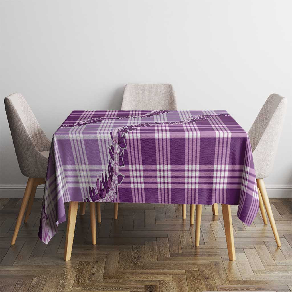 Violet Hawaii Palaka Tablecloth Hawaiian Pikake Lei LT05 - Polynesian Pride