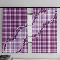 Violet Hawaii Palaka Window Curtain Hawaiian Pikake Lei LT05 With Hooks Violet - Polynesian Pride