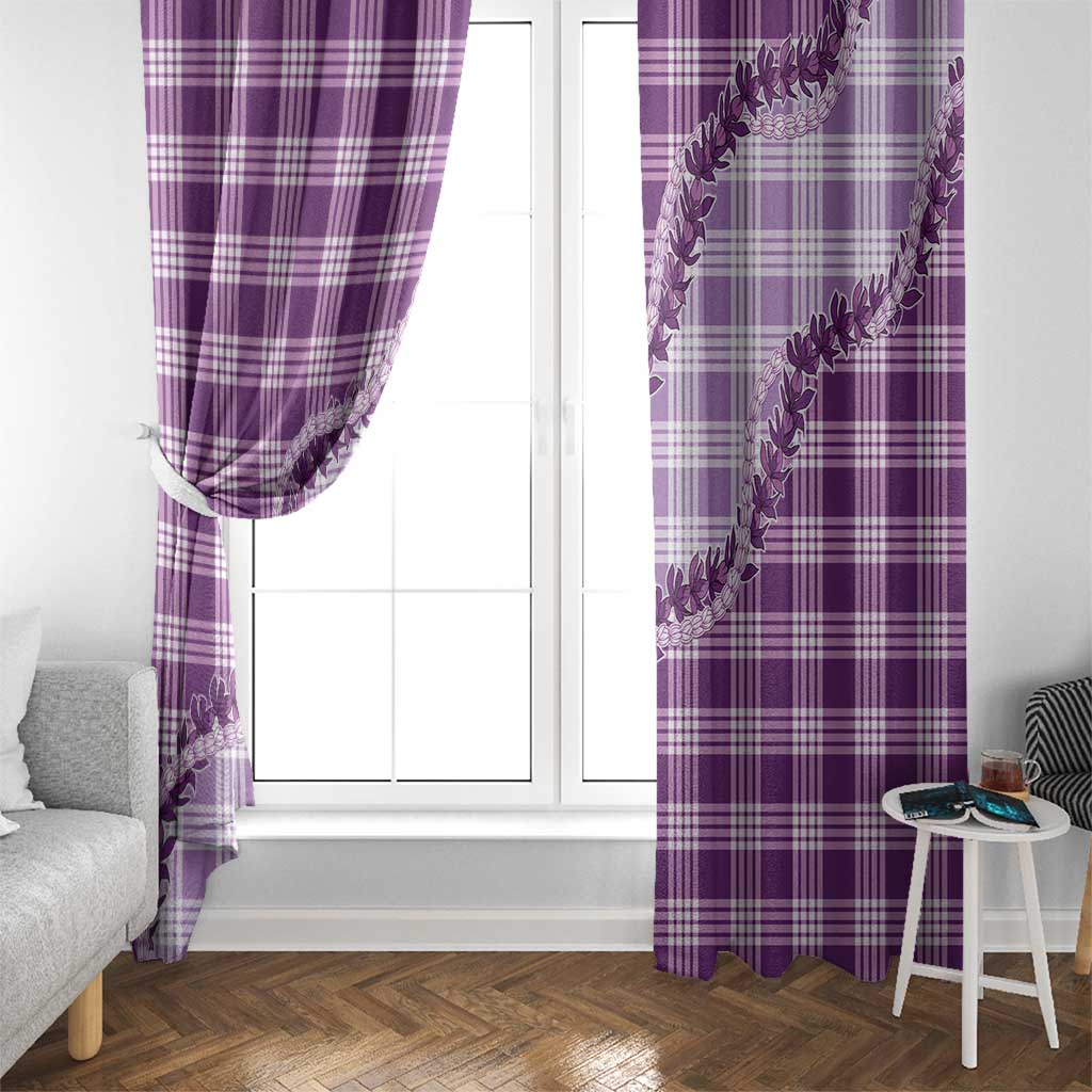 Violet Hawaii Palaka Window Curtain Hawaiian Pikake Lei LT05 - Polynesian Pride