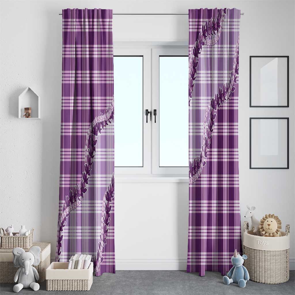 Violet Hawaii Palaka Window Curtain Hawaiian Pikake Lei LT05 - Polynesian Pride