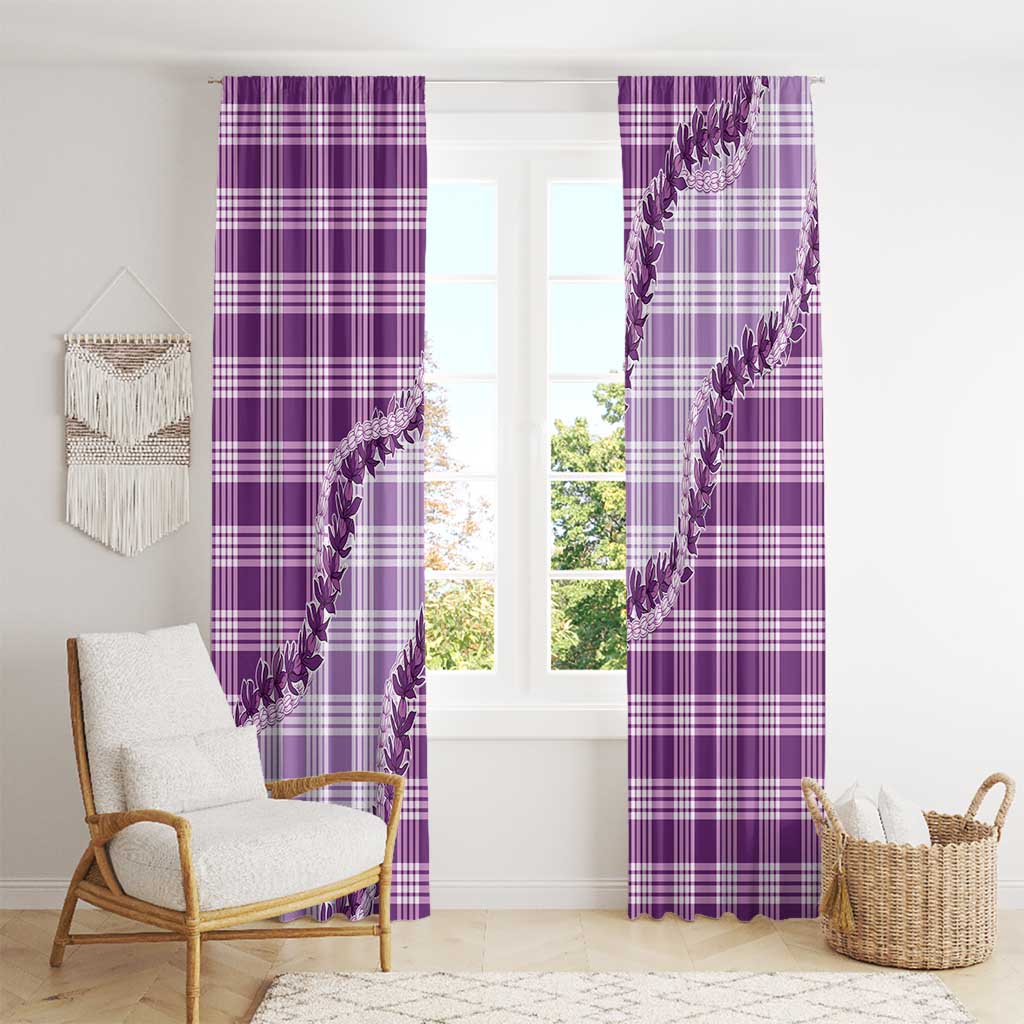 Violet Hawaii Palaka Window Curtain Hawaiian Pikake Lei LT05 - Polynesian Pride