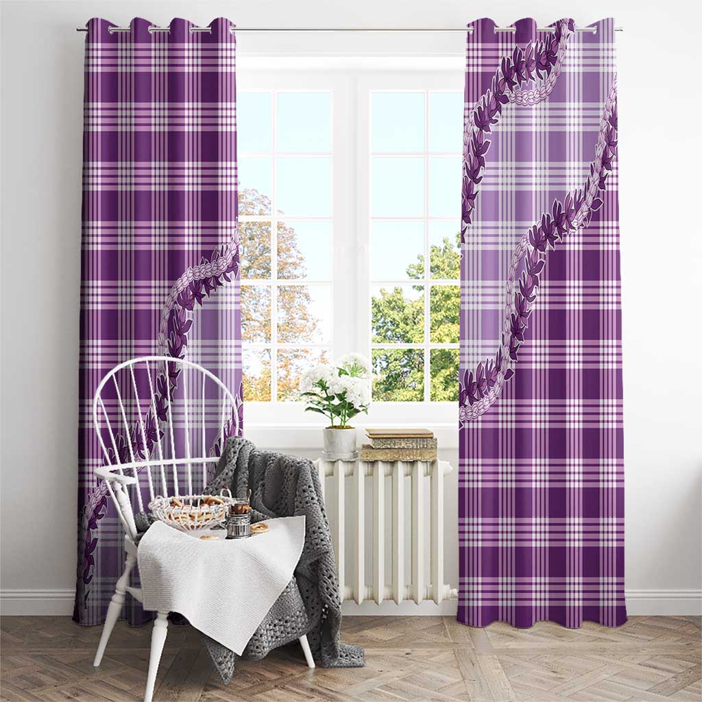 Violet Hawaii Palaka Window Curtain Hawaiian Pikake Lei LT05 - Polynesian Pride