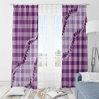 Violet Hawaii Palaka Window Curtain Hawaiian Pikake Lei LT05 - Polynesian Pride