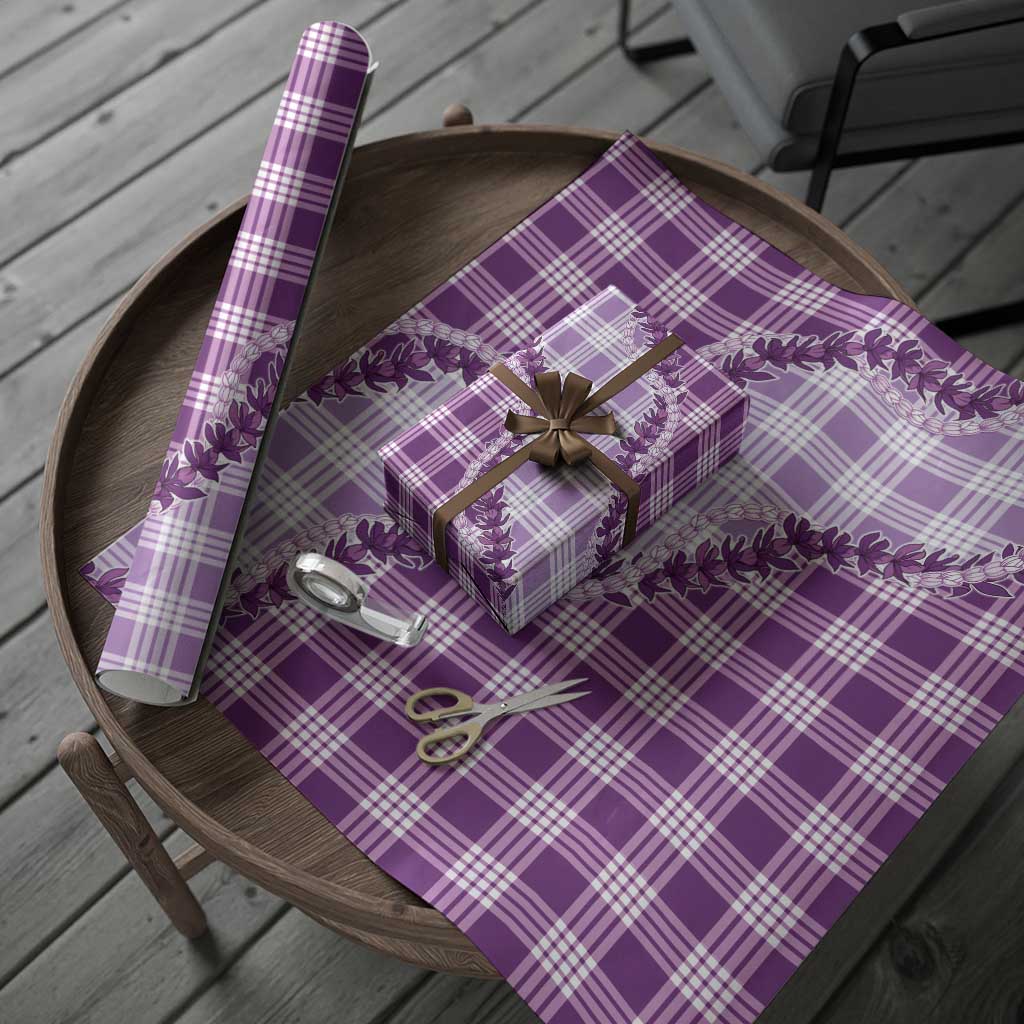 Violet Hawaii Palaka Wrapping Paper Hawaiian Pikake Lei LT05 - Polynesian Pride