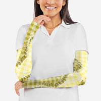 Yellow Hawaii Palaka Arm Sleeves Hawaiian Pikake Lei LT05 - Polynesian Pride