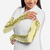 Yellow Hawaii Palaka Arm Sleeves Hawaiian Pikake Lei LT05 - Polynesian Pride