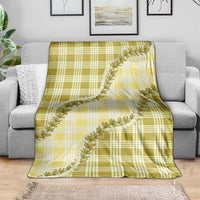 Yellow Hawaii Palaka Blanket Hawaiian Pikake Lei LT05 - Polynesian Pride
