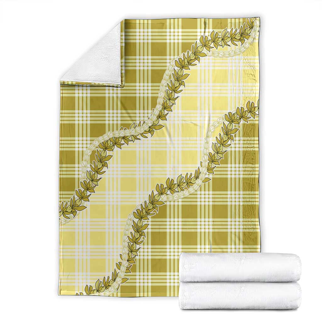 Yellow Hawaii Palaka Blanket Hawaiian Pikake Lei LT05 - Polynesian Pride